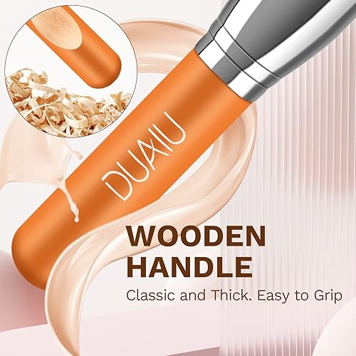 Miniatura 7 de DUAIU 12 brochas de sombra de ojos con parte superior plana Kabuki para base, brochas de maquillaje para crema líquida en polvo, sombra de ojos,