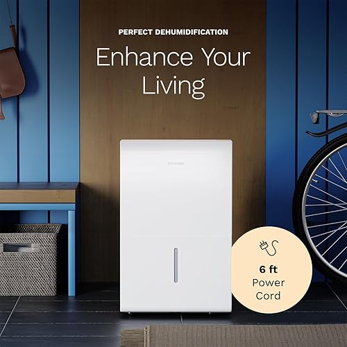 Miniatura 7 de hOmeLabs Deshumidificador para el hogar, oficina, sótanos con potente eliminación de humedad, control de humedad, apagado automático, funcionamiento