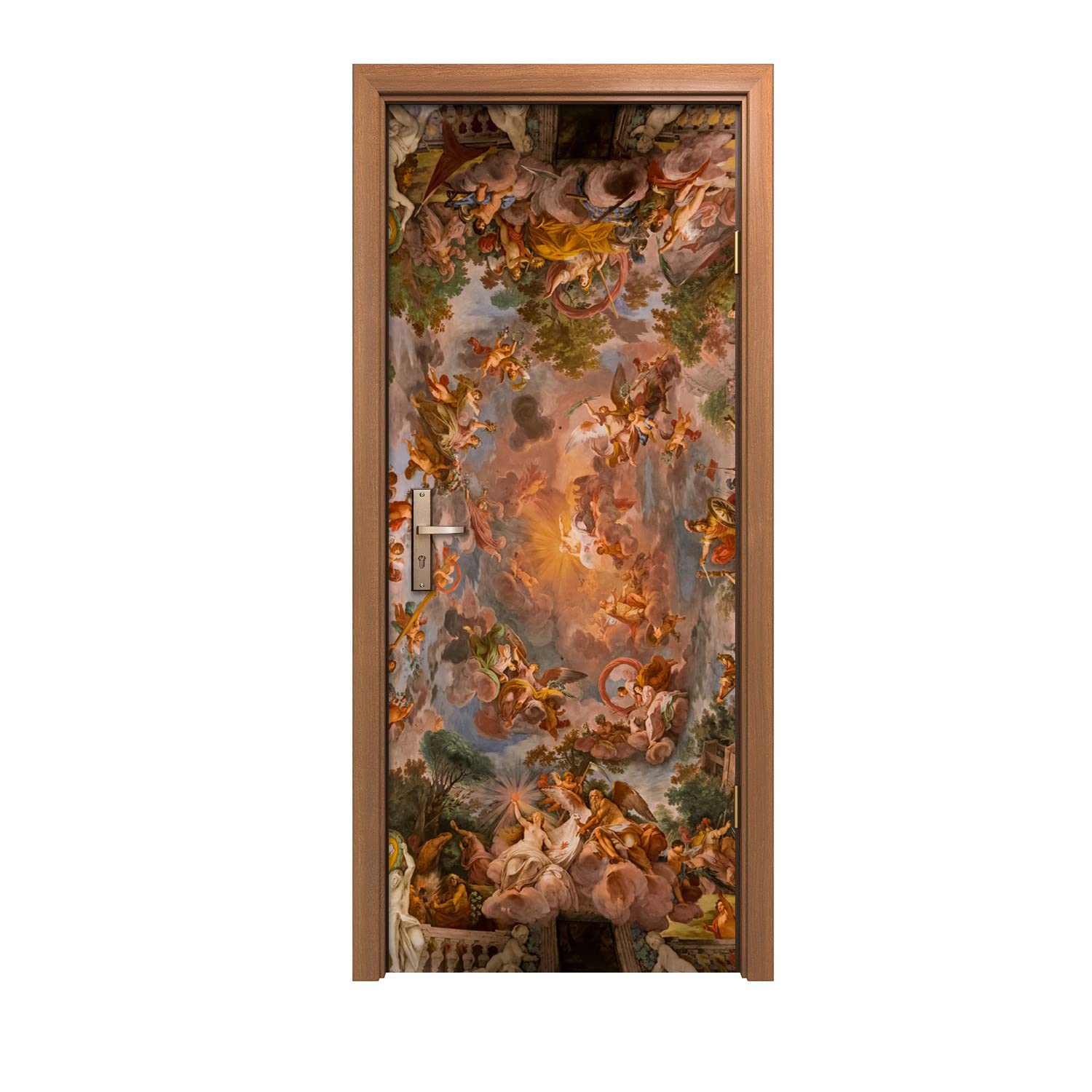 Autocollant de porte 90x200cm pour rénover une porte abîmée avec un décor baroque