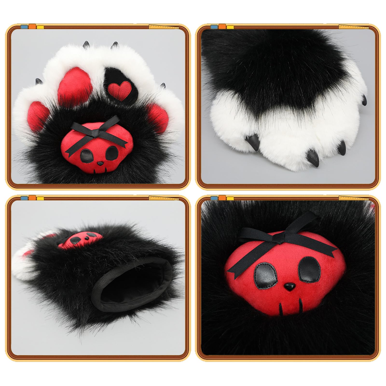 Fursuit Paws - Guanti per Halloween, accessori per feste di Halloween, per adulti