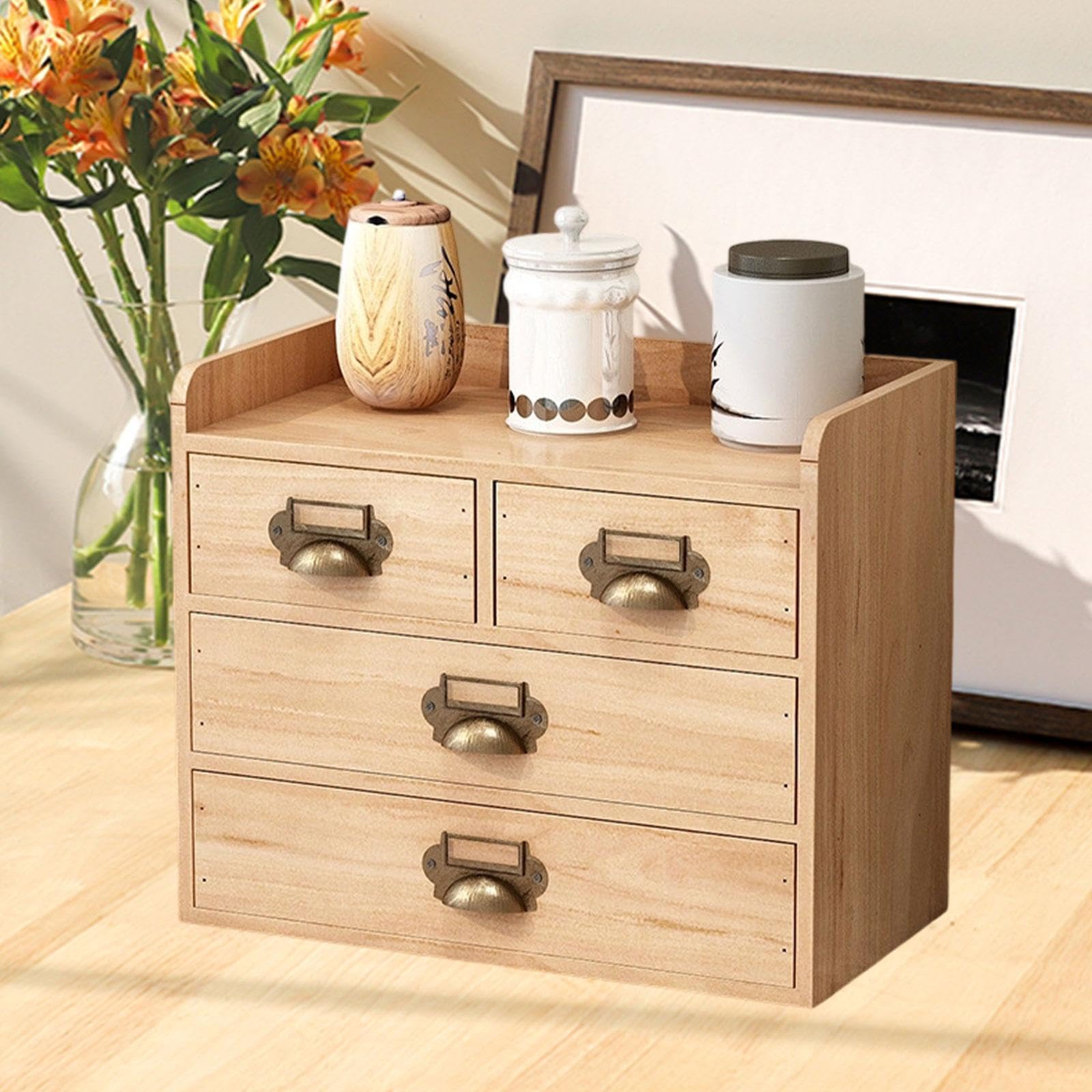 Sharplace Schreibtischschubladen-Organizer, Aufbewahrungsbox aus, platzsparend, Bauernhaus-Organisation, Tischschrank für Schminktisch, Schulschrank, Protokollfarbe