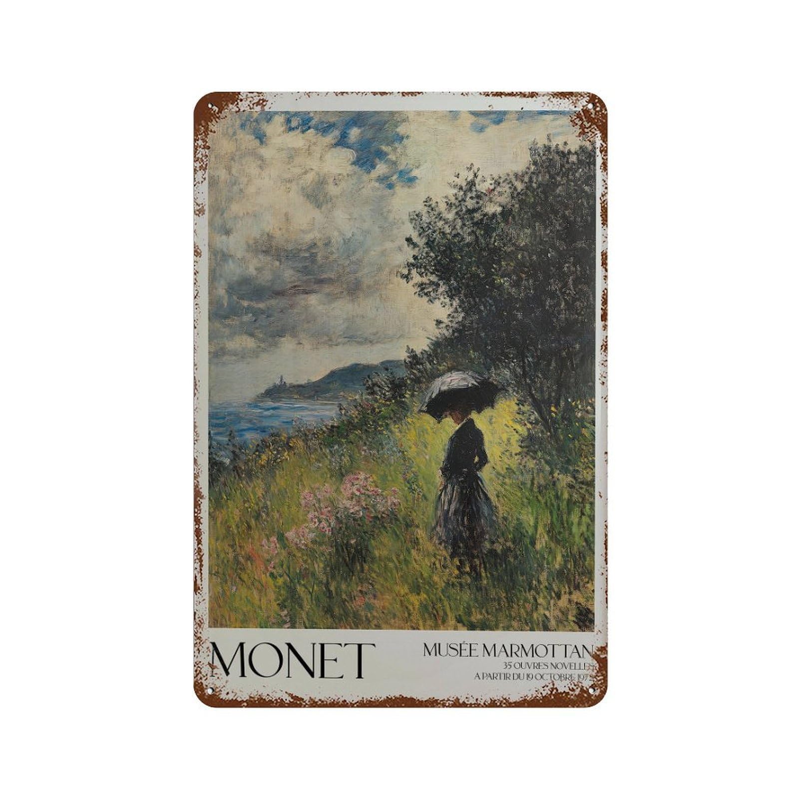 xiaoxiaoshen Monet Claude Exhibition Home Decor. Floral Wall Decor Art Metal Tin Poster Modern Home Decor Art Home Bar Shop Decorations Vintage Sign 30x20cm