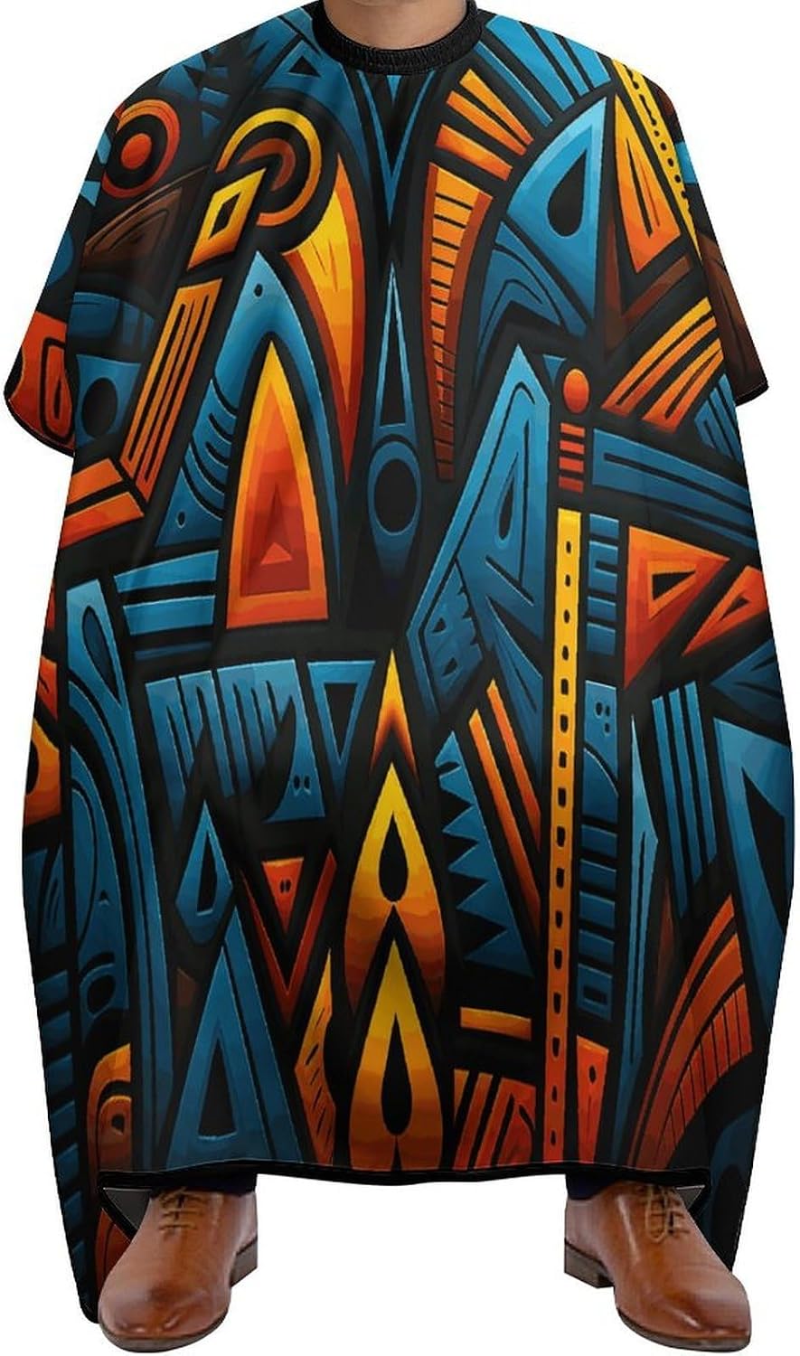 Capa impermeable para corte de cabello con patrón africano miniatura 1
