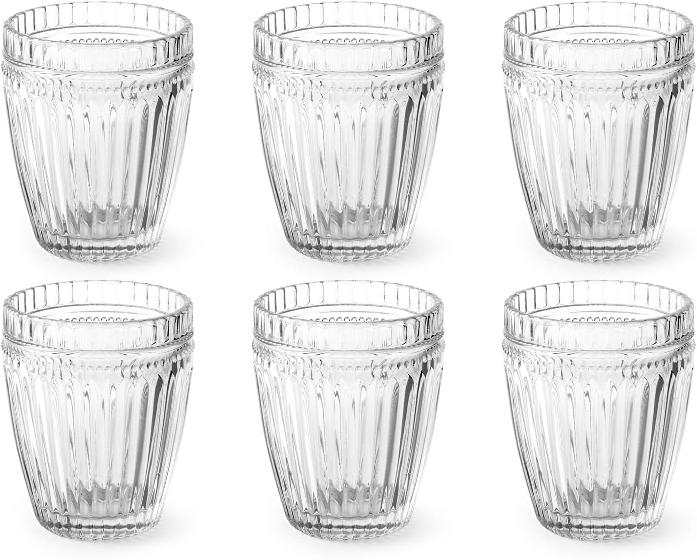 H&H Set of 6 Clear Daisy Glasses CC270