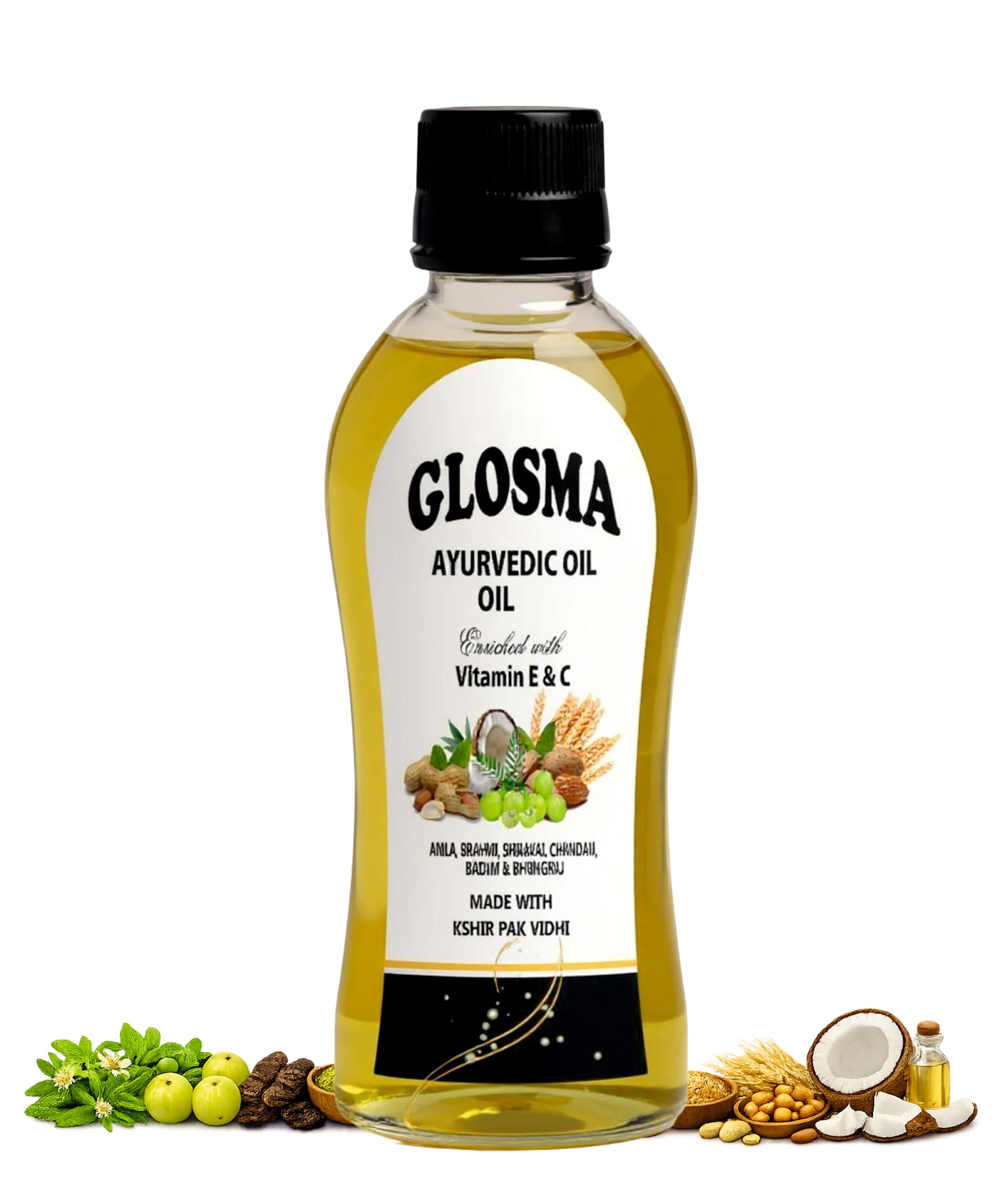 Glosma Oil | Itching, Weak Scalp, Hair Growth and Dandruff Control | Non-Sticky, No Colour added (200ml x Pack of 2 = 400ml)-image-18