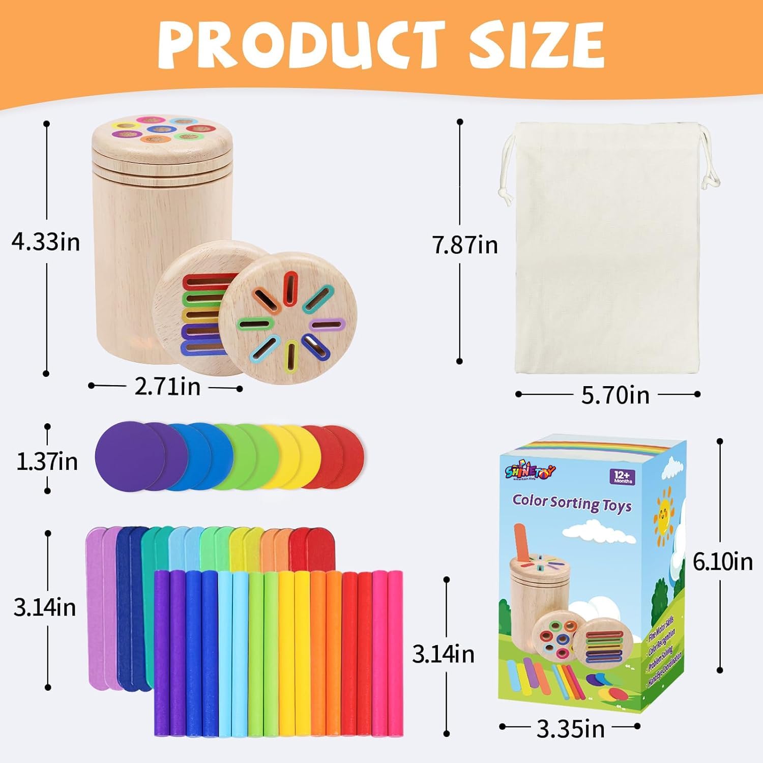 Montessori Toys for Toddlers - 3 in 1 Sorting Puzzle -2 Montessori Toys for Toddlers - 3 in 1 Sorting Puzzle -2