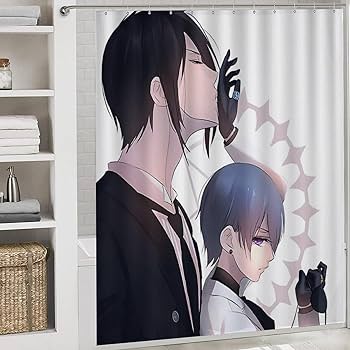 Amazon｜シャワーカーテン4点セット 黒執事 シエル セバスチャン