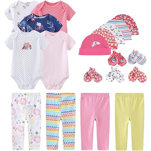 Kiddiezoom Unisex Baby Layette Essentials Giftset Clothing Set 19-Piece For Newborn Baby