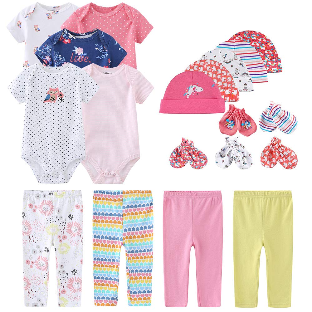 Kiddiezoom Unisex Baby Layette Essentials Giftset Clothing Set 19-Piece For Newborn Baby