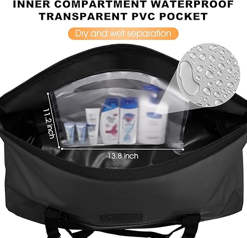 Miniatura 4 de Bolsa seca impermeable, bolsa trasera de motocicleta enrollable de 30L con válvula de aire y correas de fijación rápida, bolsas de viaje para kayak,