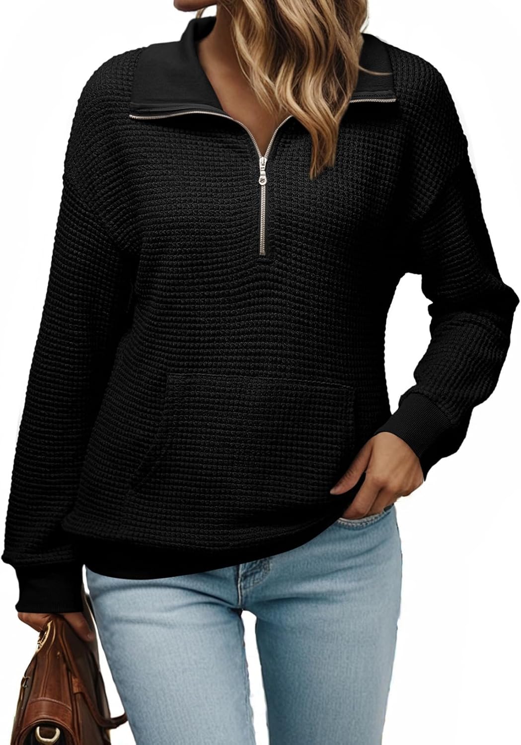 Dokotoo Womens Oversized Sweatshirts Quarter Zip Pullover Women 2025 Fall Fashion Long Sleeve Tops Outfits Clothes