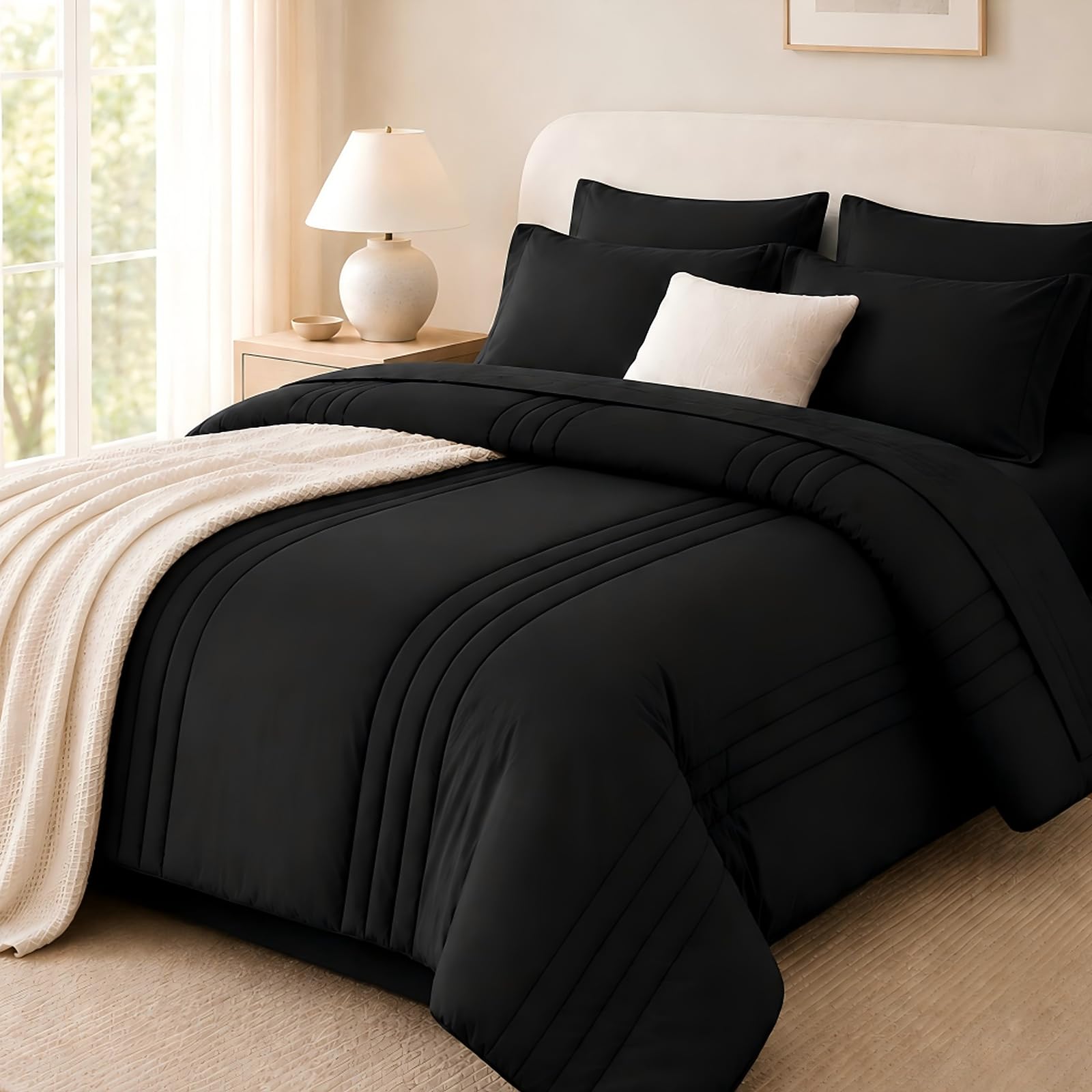 Velorose Twin XL Comforter Set Black