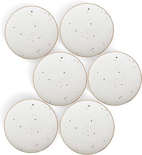 Miniatura 20 de Juego de 6 platos llanos de 11 pulgadas, aptos para microondas, horno, lavavajillas, resistentes a los arañazos, platos de porcelana para carne