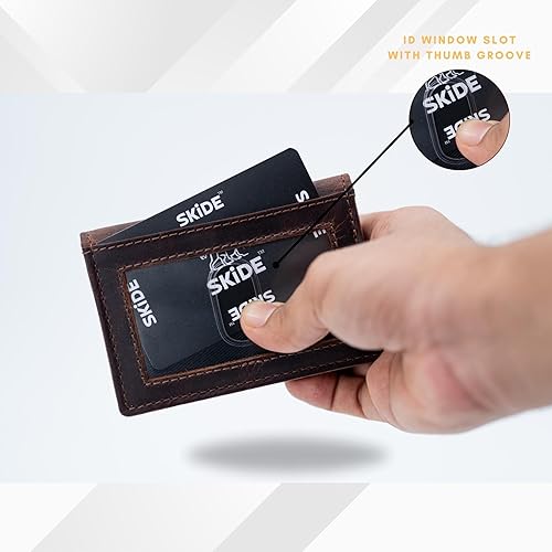 Miniatura 3 de SKiDE Cartera pequeña para hombre Cartera minimalista y cartera tarjetero Carteras delgadas para hombres y billetera delgada con bloqueo RFID