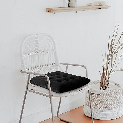 Miniatura 4 de ELFJOY Cojines para sillas de comedor, juego de 8 cojines de asiento grandes para sillas de oficina y cocina, almohadillas de terciopelo suave para