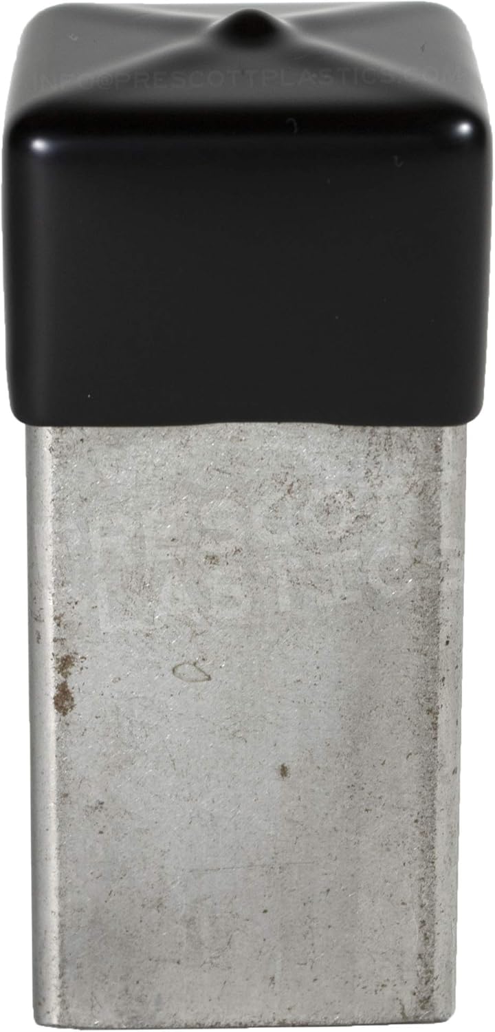 Gеt Pорulаr оƒƒеr Prescott Plastics 1.25 Inch Square Vinyl Plug Insert (100 Pack), Black Rubber Flexible End Cap for Metal Tubing, Fence, Glide Insert for Pipe Post and Furniture