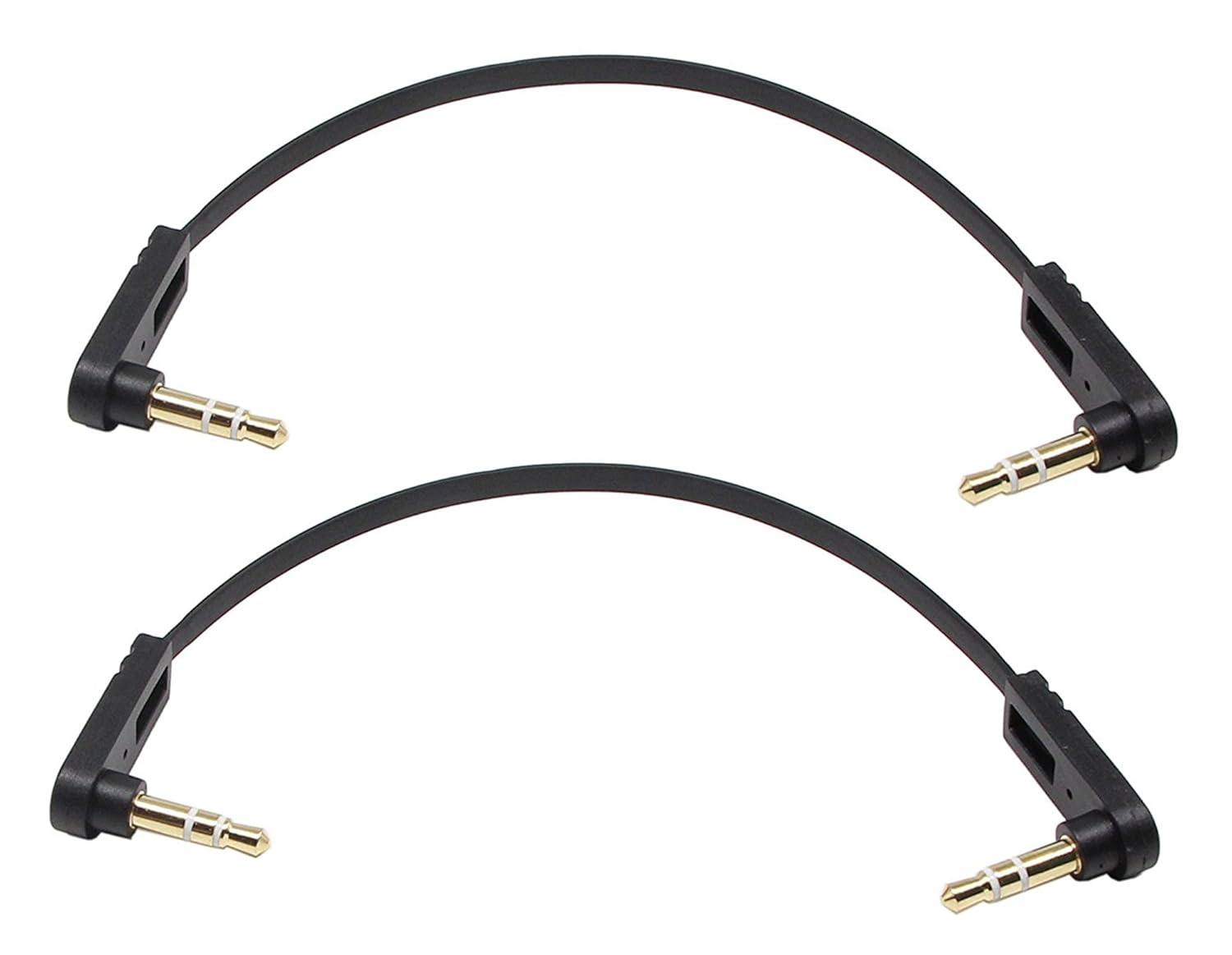Cable de Audio 3.5mm, 0.5 Pies, Macho a Macho, Ángulo Recto, Dorado