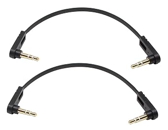 3.5mm Audio Cable, Right Angle Gold Plated 3.5mm Auxiliary Audio Stereo Male to Male Cable0.5 Feet