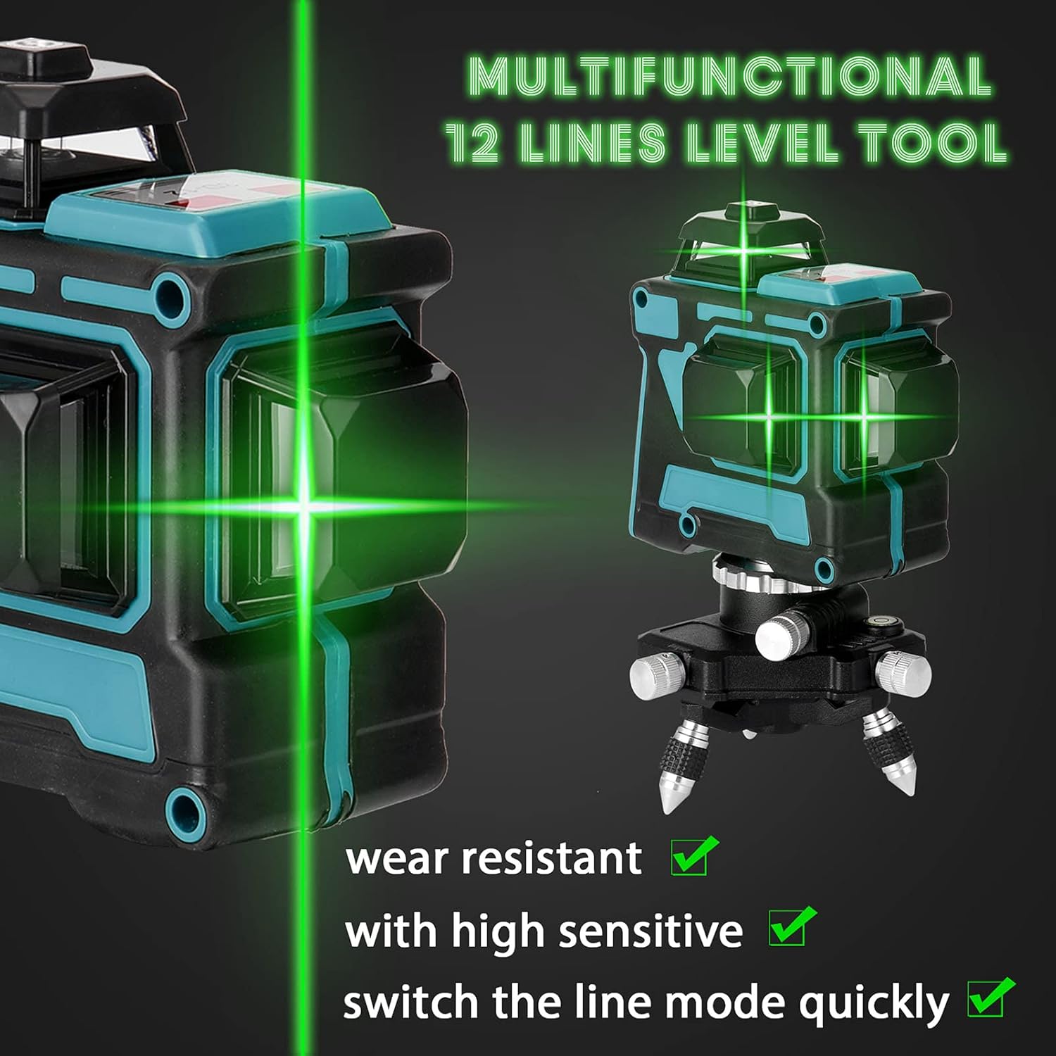 Multifunctional 3D 12 Lines Level Vertical Horizontal Lines with Self-Leveling Function