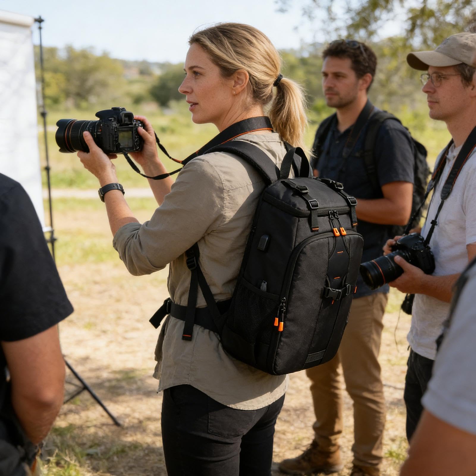 Mochilas para Fotógrafos con Compartimento para Portátil Impermeable Gran | Bolsa De Viaje Para Portátil Para Hombre Mujer Viajes Senderismo Dro
