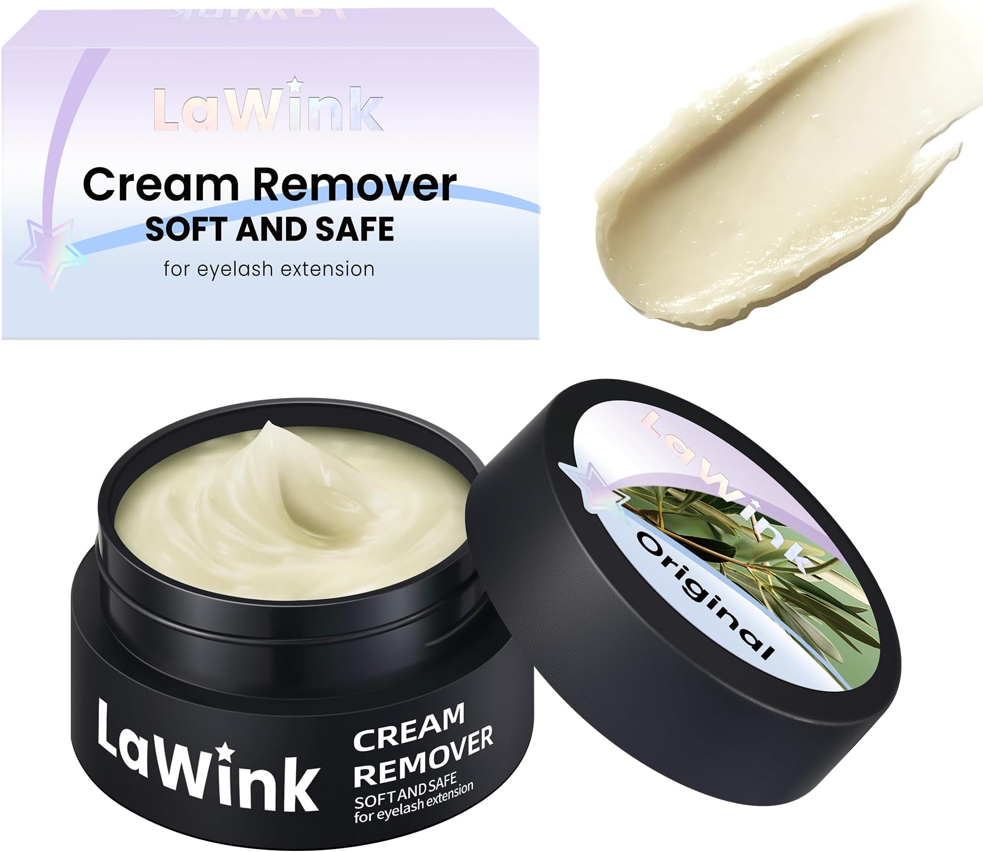 LaWink Eyelash Extensions Remover Cream Safe Adhesive Bonder Eyelashes Glue Remover Fast Dissolution Low Irritation Eyelash Extension Supplies 5g