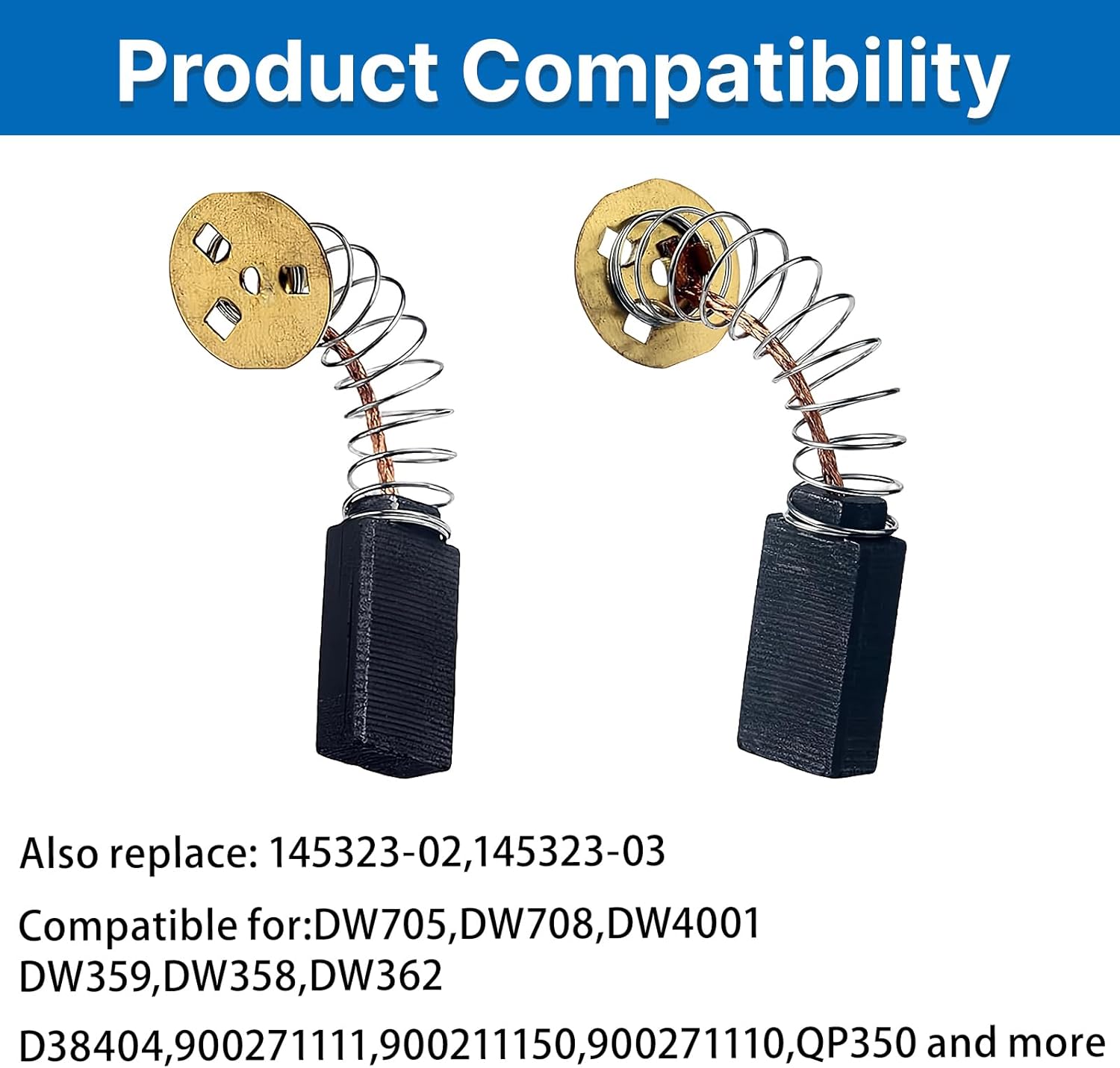 8 Pcs DW715, DW705, DW708, DW361, DW359, DW362, DW744SB, DW744, Carbon Motor Brushes Compatible with Saw Circular Saw Table Saw (8 Pcs)