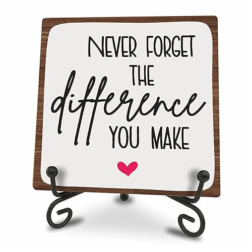 Wooden Motivational Office Desk Decor 4in - Never Forget The