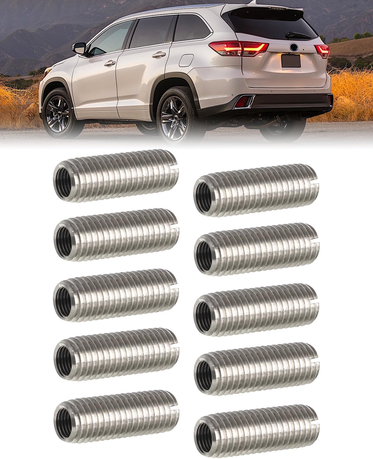 Upgrade 10PCS Head Bolt Thread Inserts Kit M11 X 1.5 for Toyota Camry 2002-2013, Solara 2002 2003 2004 2005, RAV4 2004 2005, Highlander 2001-2013 2AZFE Stainless Steel
