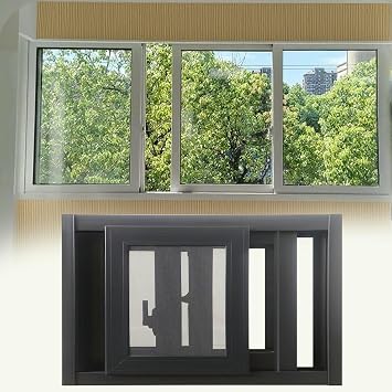 Basement Window, Basement Replacement Windows, Aluminum Sliding Window with Screen and Tempered Glass, Ventilation Windows for Sheds Chicken Coops 47x27in / 119x69cm, Black