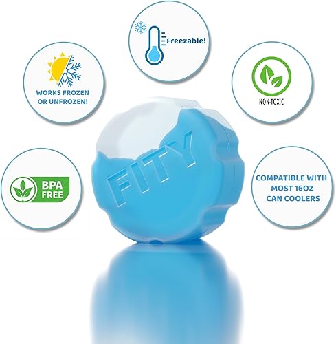 Miniatura 7 de FITY Freeze (paquete de 2)  Un adaptador de lata de 12 onzas congelables multiusos para vasos de lata de 16 onzas de alto. También utiliza cajas de