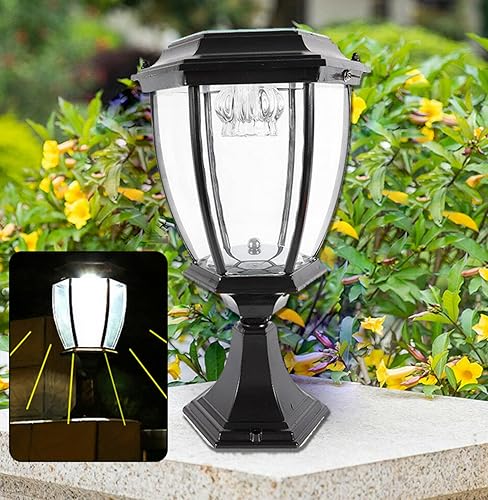 Miniatura 2 de Cbhfmljd Lámpara de poste de jardín de 2 piezas de 5 W LED de energía solar para exteriores, impermeable, negro, ahorro de energía para césped,