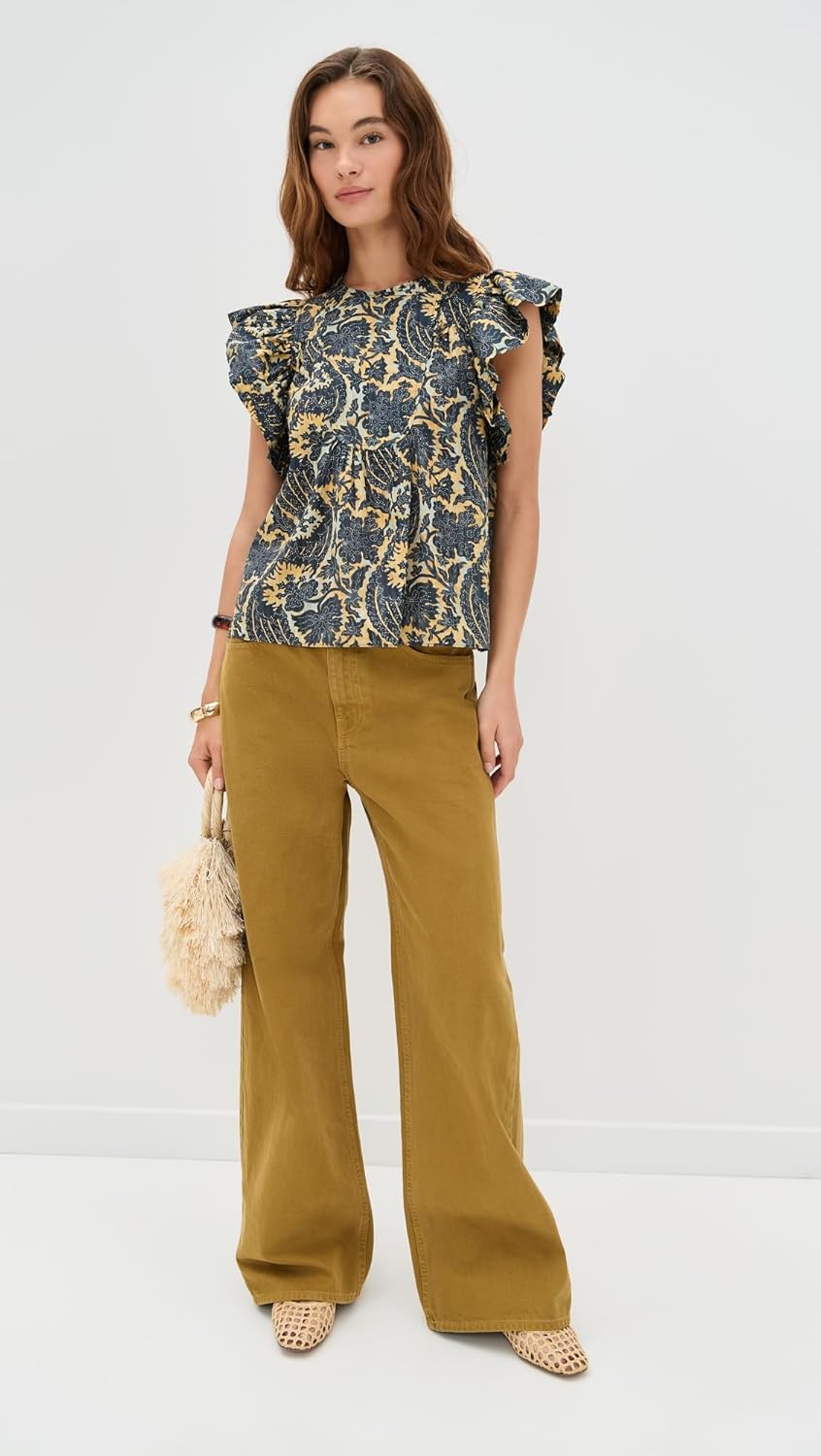 Ulla Johnson Women's Sienna Flutter Sleeve Top - Image 3