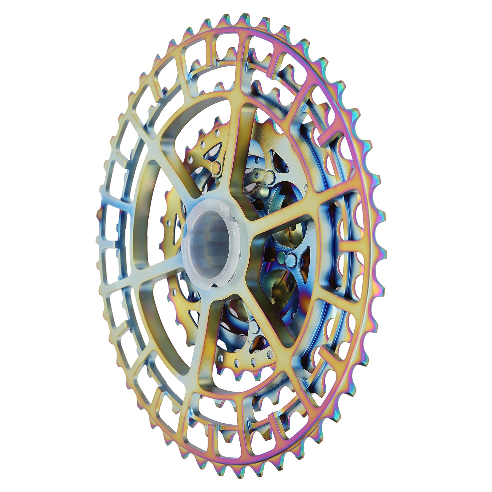 CHICIRIS Volante Cassette de Bicicleta de 10 Velocidades Aleación de Aluminio Colorida Acero 11 46T Piñón Hueco Liviano para Bicicletas de Carretera de Montaña Suave Reemplazo de Rotación Silenciosa