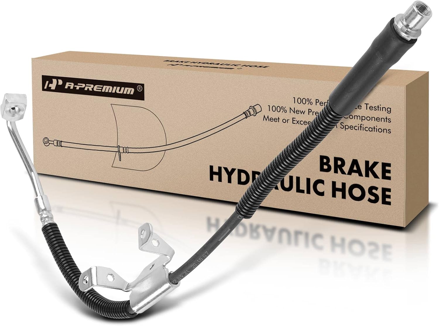 A-Premium Front Passenger Brake Hydraulic Hose Compatible with Cadillac Models - STS 2005 2006 2007 2008 2009 2010 2011 - Replace# 15933095