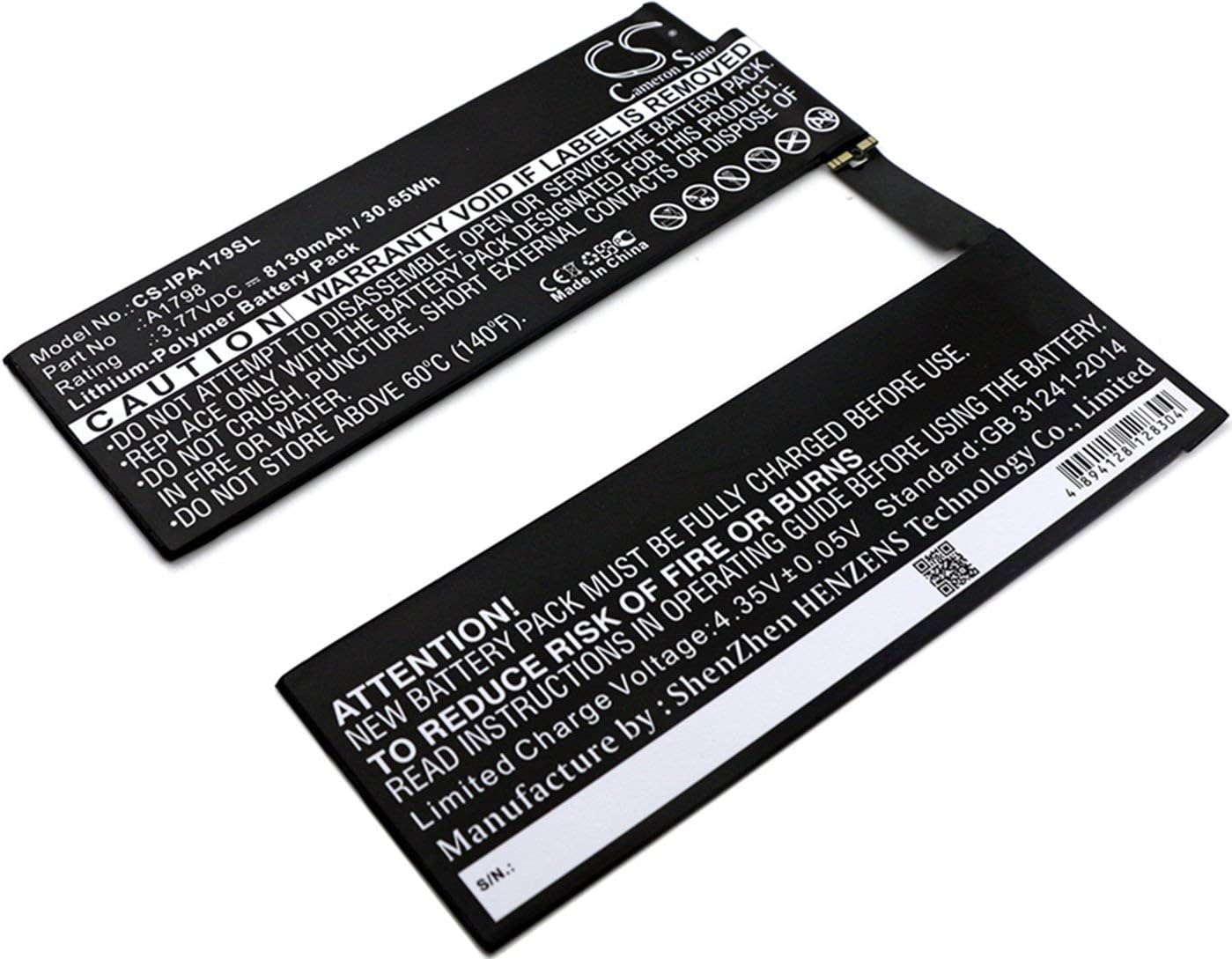 VI VINTRONS Battery for Apple A1701, A1709, A1852, iPad Pro 10.5 2017, iPad Pro 10.5",