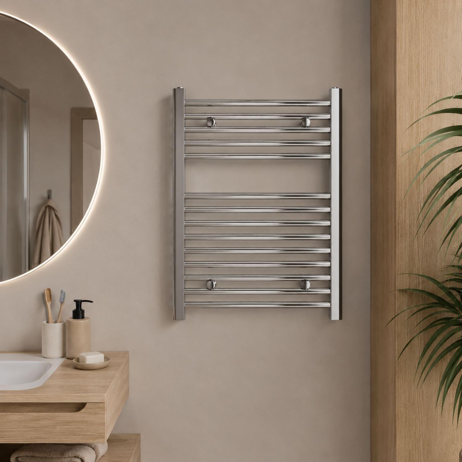 OGOMONDO Termoarredo Bagno Scaldasalviette Acciaio Radiatore Calorifero Termosifone Cromo Cromato