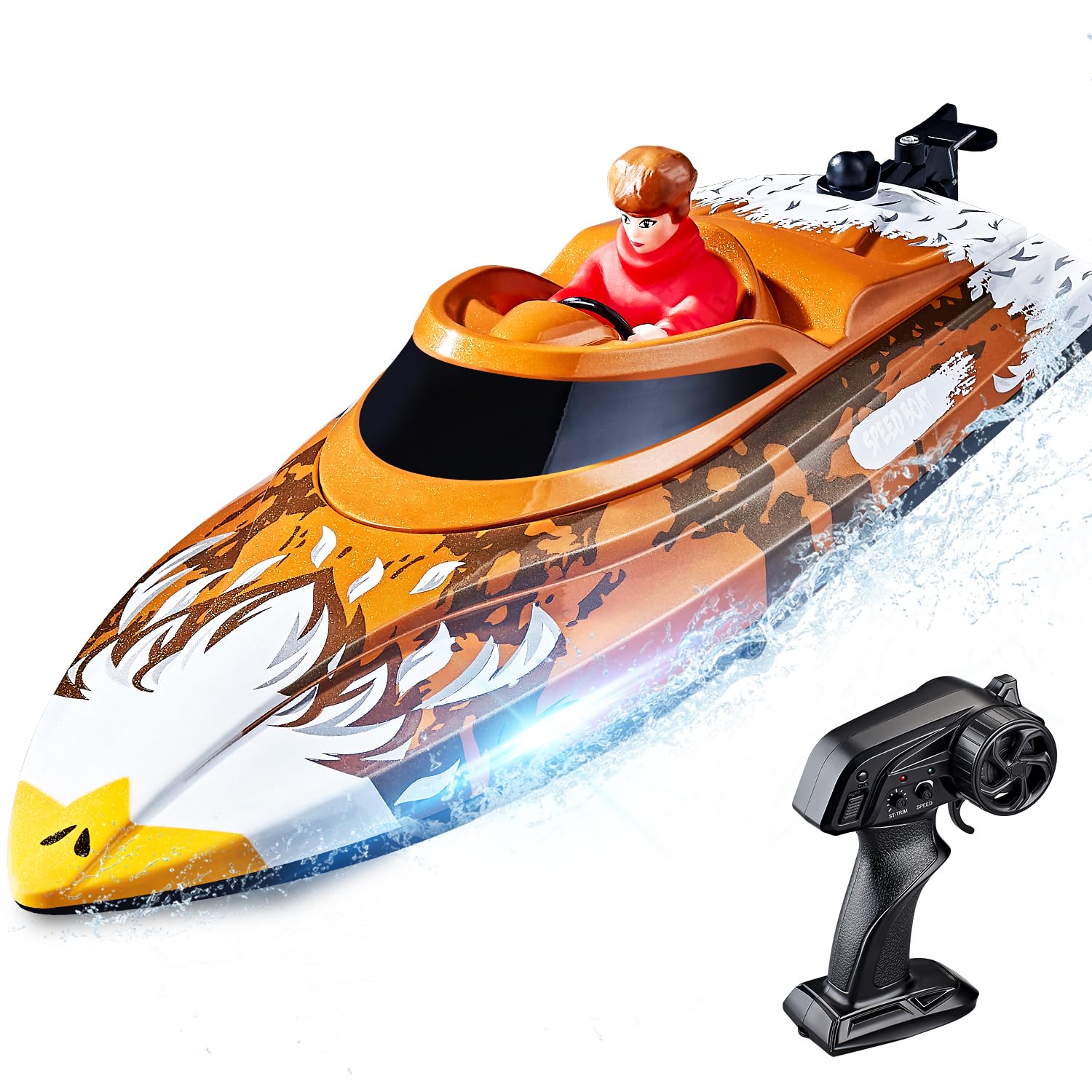 Amazon.com: BEZGAR HJ822 12 Inch 25 KPH Fast RC Speed Boat for