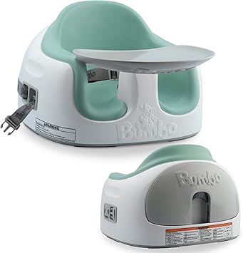 Bumbo 3-in-1 Multi-Seat for 6 to 36 Months, Travel Baby Feeding & Play Floor Seat, All-in-One Portable Booster with Tray & Toddler High Chair, Hemlock