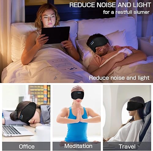 Miniatura 6 de LC-dolida - Audífonos para dormir con auriculares Bluetooth, máscara de ojos para dormir, almohada para dormir, audífonos para dormir de lado,