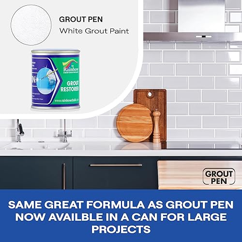 Miniatura 7 de Rotulador de Lechada Blanco Pintura de Lechada Pintura de Lechada Impermeable para Azulejos de Piso, Cocina y Azulejos de Ducha de Baño - Blanco -