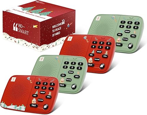 Hosmart UltraSpeak - Intercomunicadores inalámbricos para el hogar, edición navideña, sistema de intercomunicación para uso doméstico,