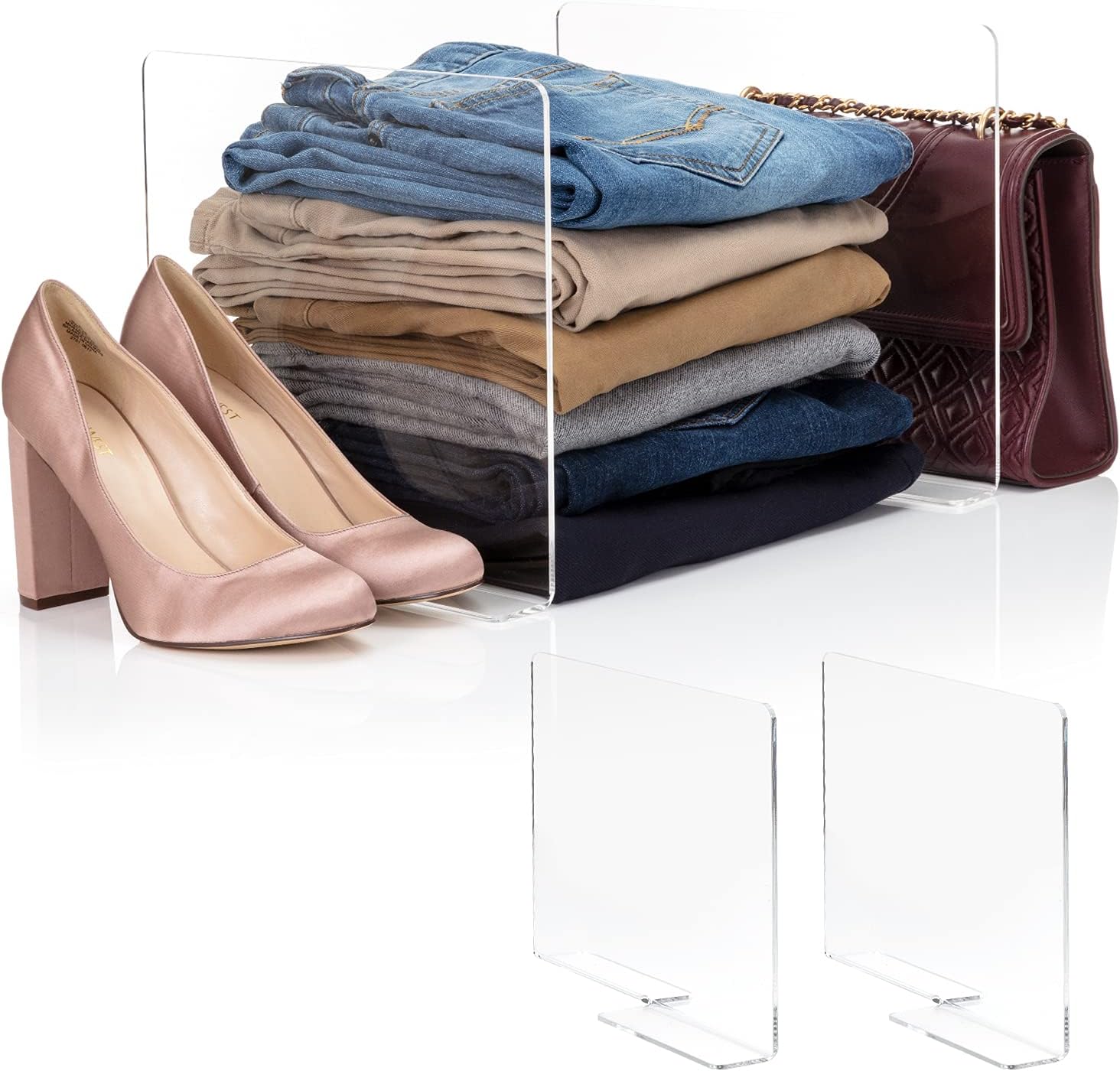 Closet Organizer, Shelf dividers for Closets, Shelves Organizer, Storage Organization, Anti Slip, Fit for Any Thickness of Shelves, 2pcs.