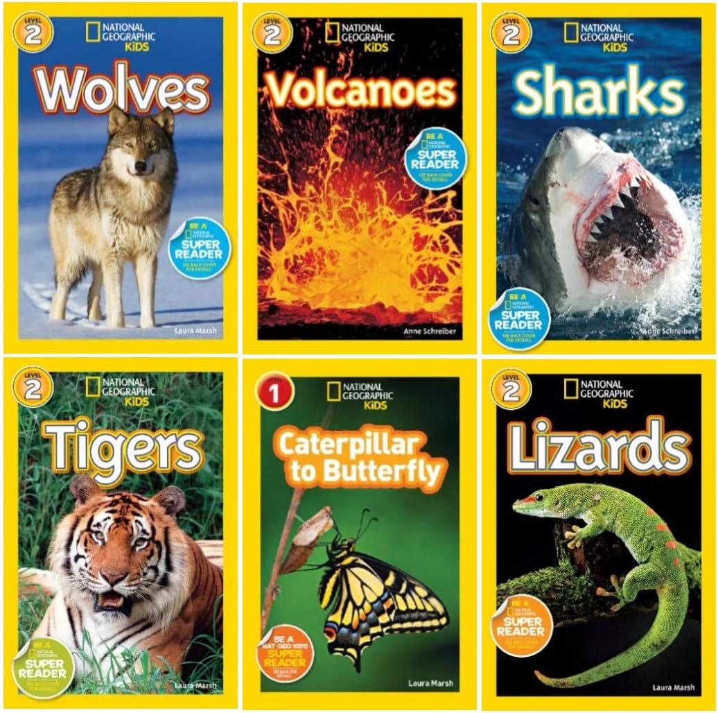 National Geographic Kids Readers 6 Book Set (National Geographic Kids Readers, Levels : 1 & 2)