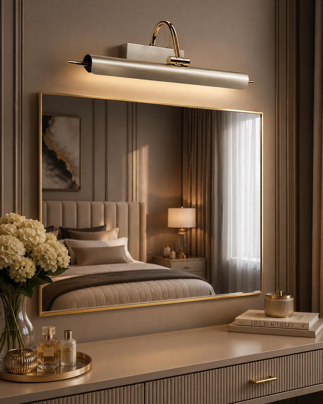 FILLISKA LED Mirror Light - Champagne Gold -1 FILLISKA LED Mirror Light - Champagne Gold -1