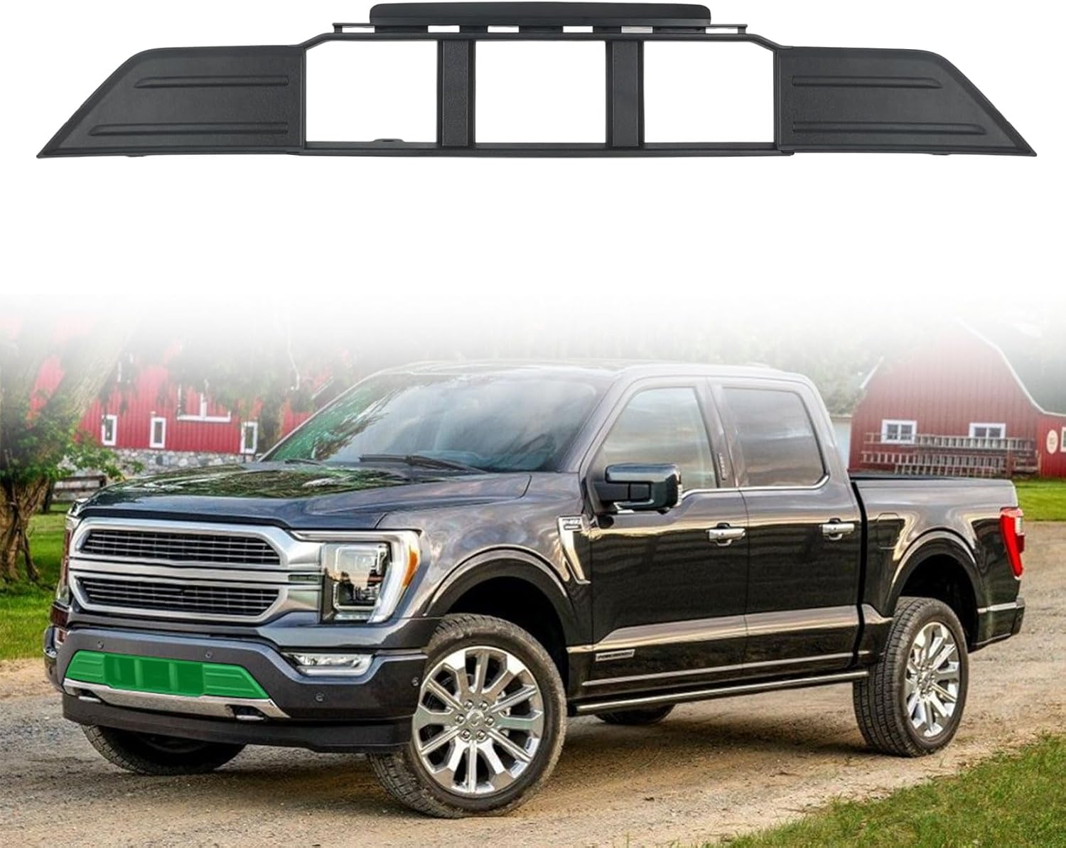 Front Bumper Grille Guards Pads Cap Lower Center Bumper Cover Spacer Panel Corner Grille Trim Panel Insert End Cover Set fits for Ford F-150 F150 2021 2011 2023