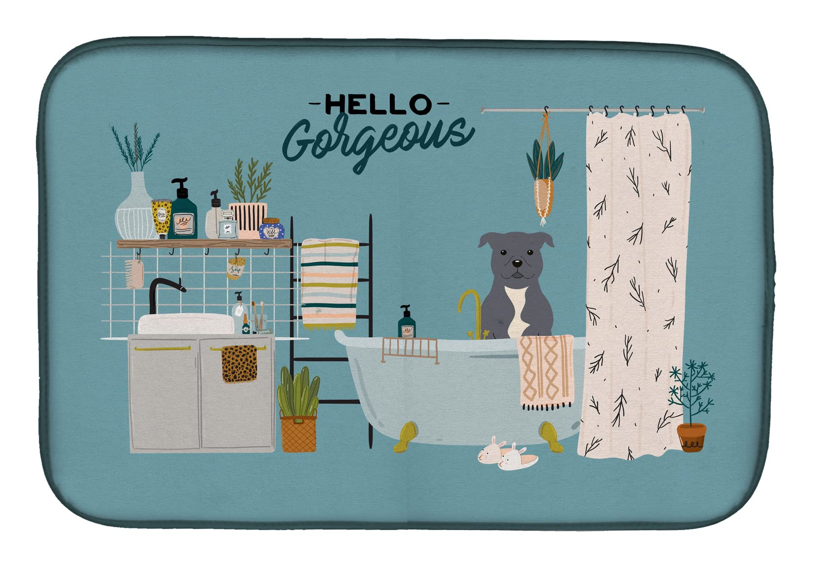 Staffordshire Bull Terrier tapis égouttoir polyester pour décorer votre cuisine