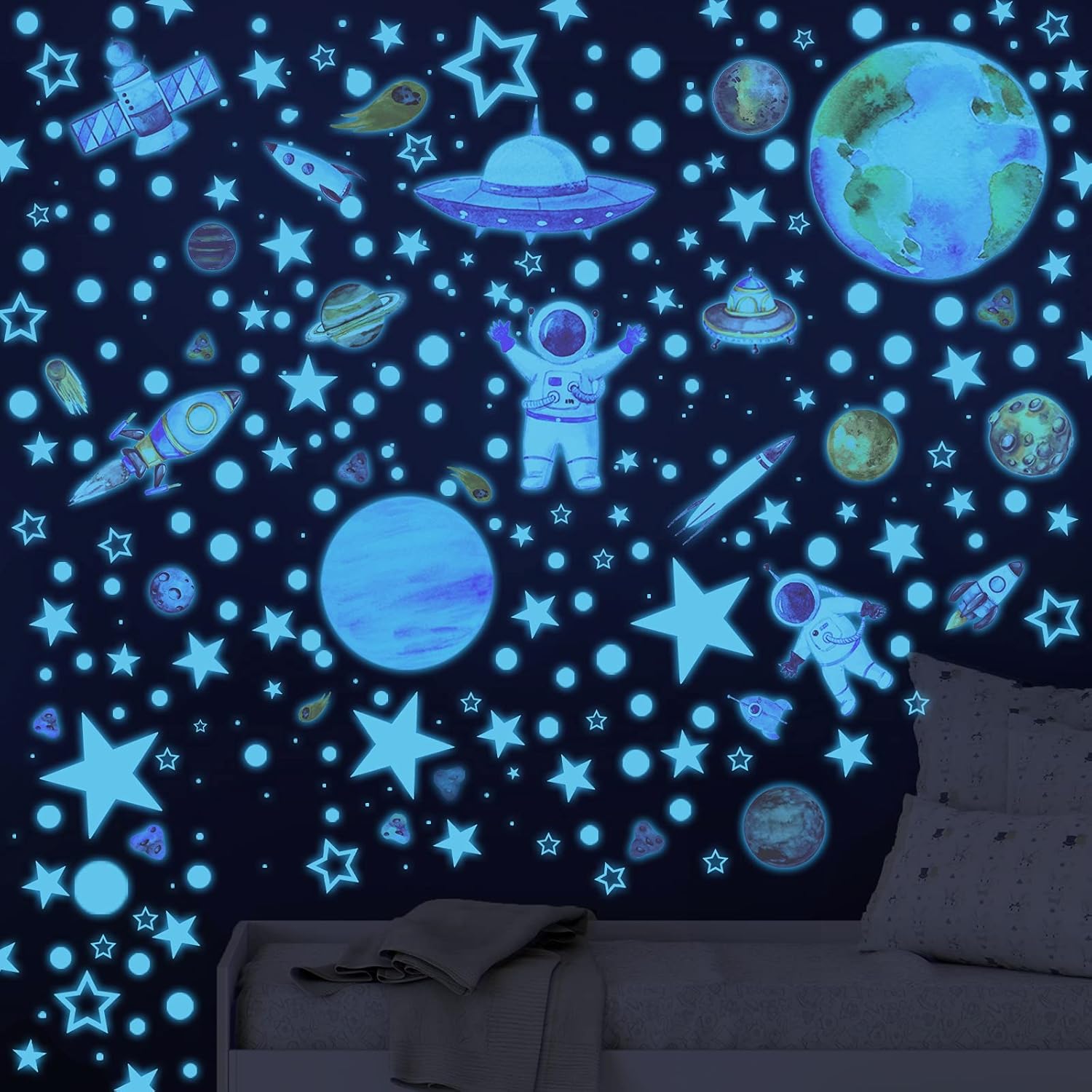 Glow in The Dark Stars Wall Stickers Ceiling Large Bright