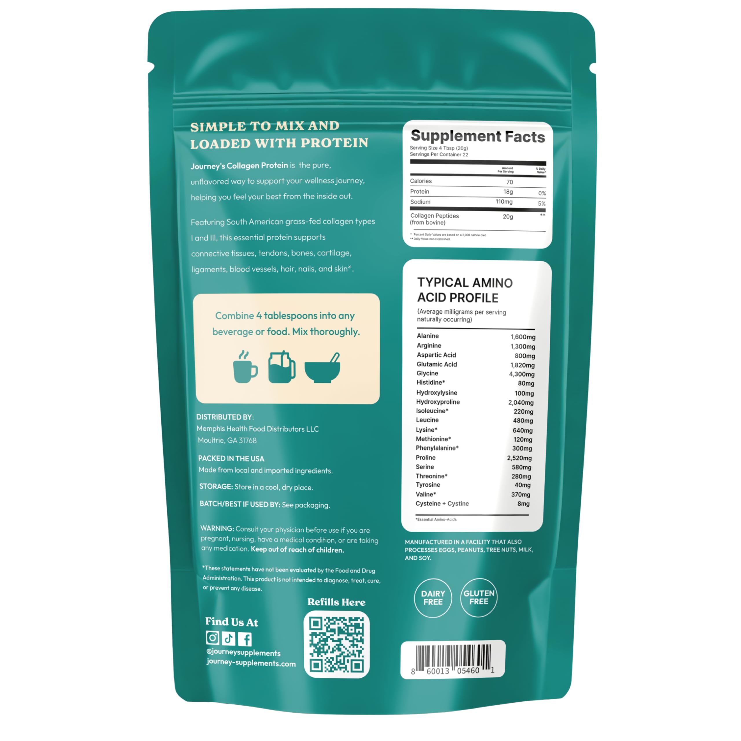 Journey Collagen Peptides Powder, Unflavored, Grass-Fed, Pasture-Raised 1lb — Amazon image 9