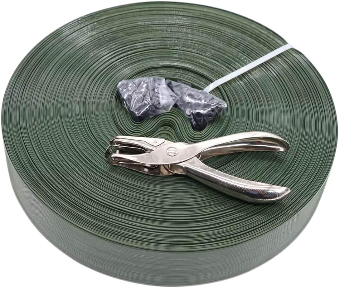 246ft x 0.15ft Chain Link Fence Privacy Tape, Chain Link Fence Slats, Fence Covering Privacy, 200PCS Connector Pins & Puncher Included (Green)