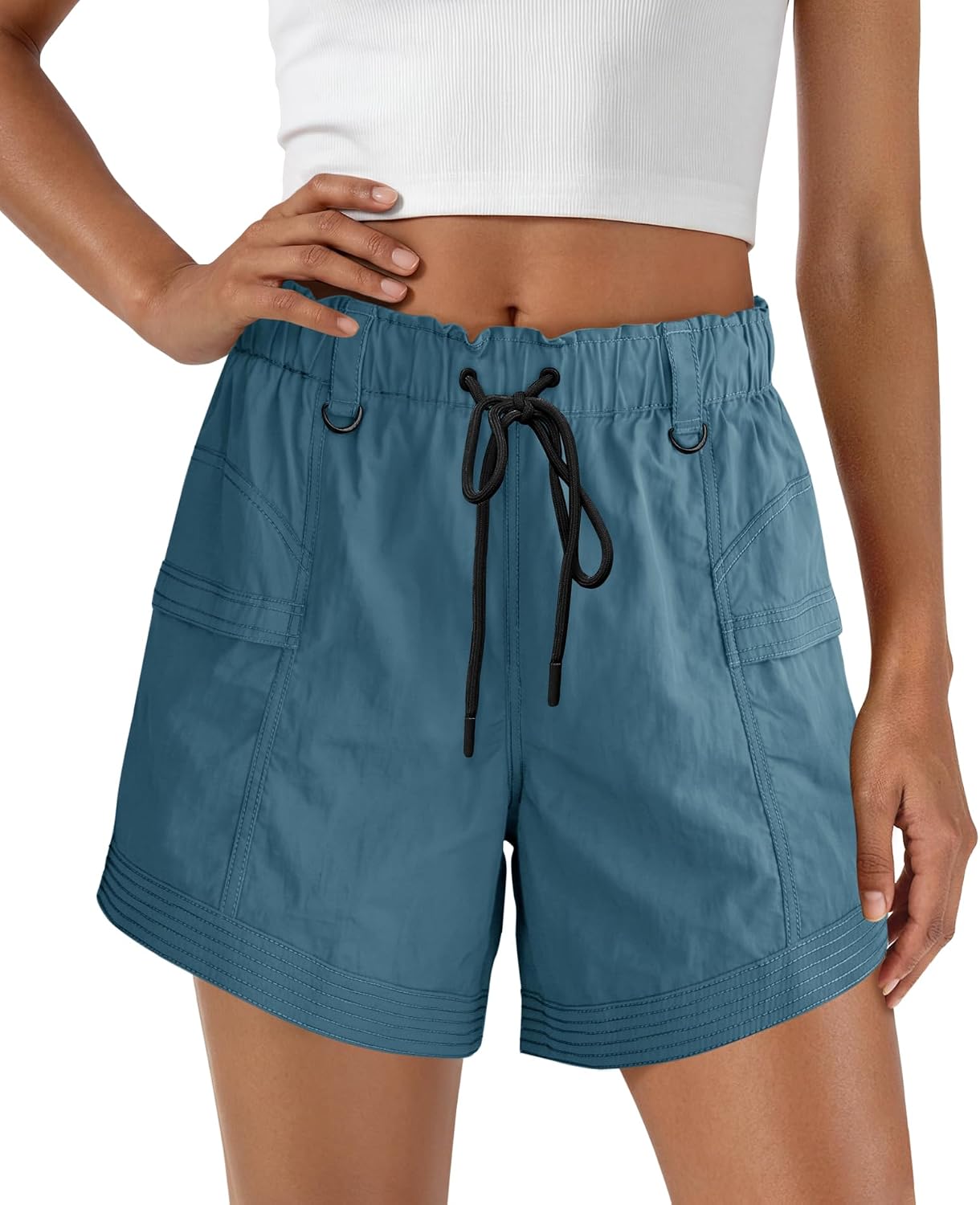 Panadila Womens Hiking Cargo Shorts Athletic High Waisted Shorts Summer Workout Quick Dry Bottoms with Pockets